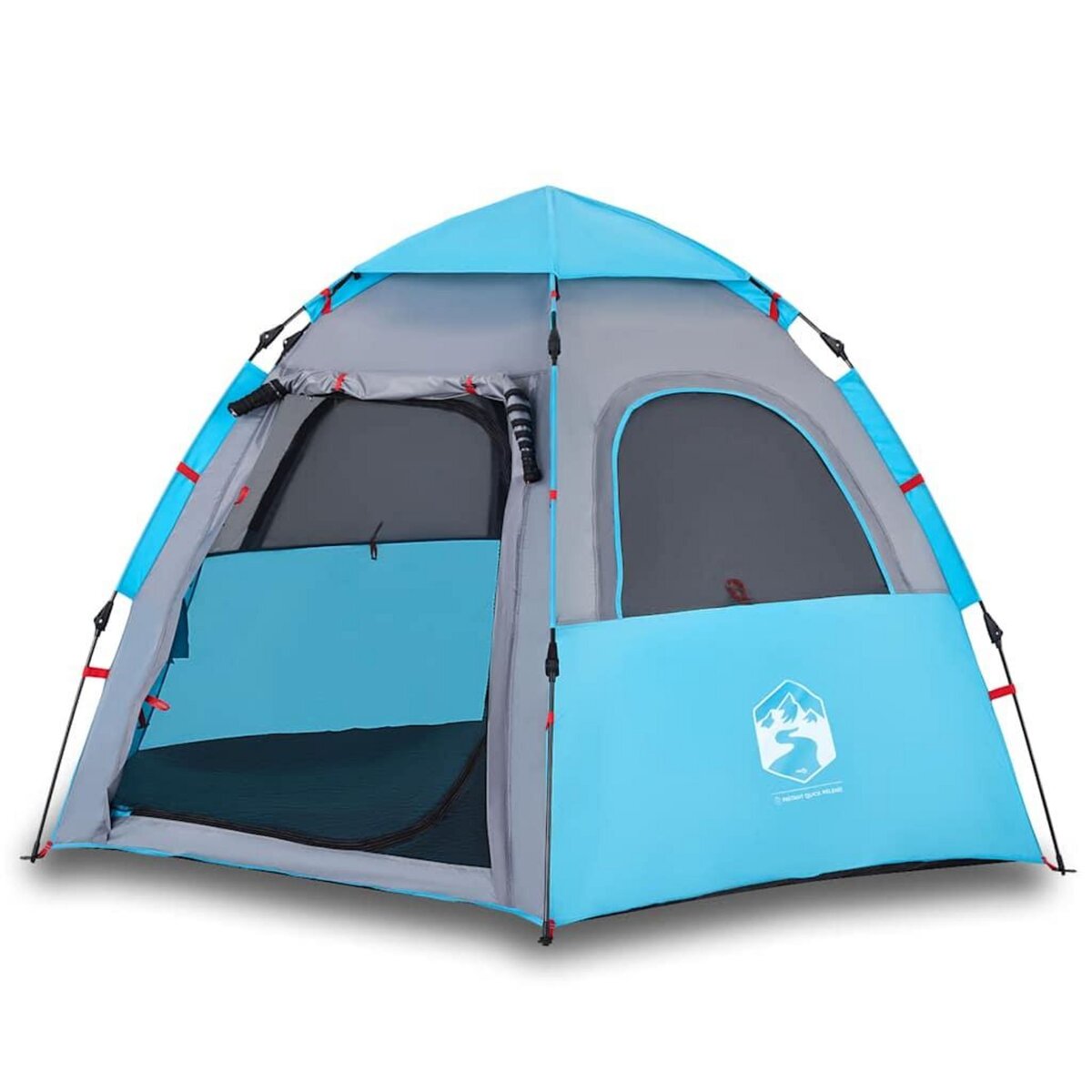 VIDAXL Tente de camping cabine 4 personnes bleu liberation rapide