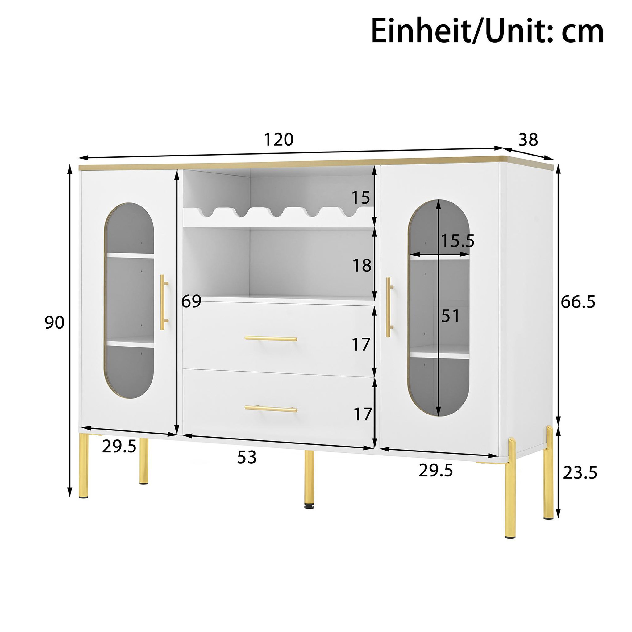 Voir la diapositive 3 : MERAX Buffet 2 porte(s) 2 tiroir(s) - 120 cm blanc mdf