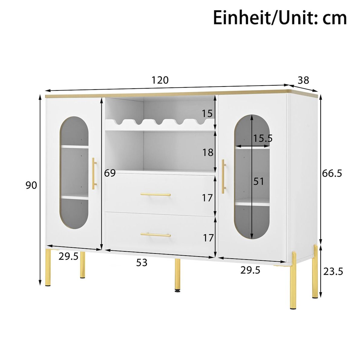MERAX Buffet 2 porte(s) 2 tiroir(s) - 120 cm blanc mdf