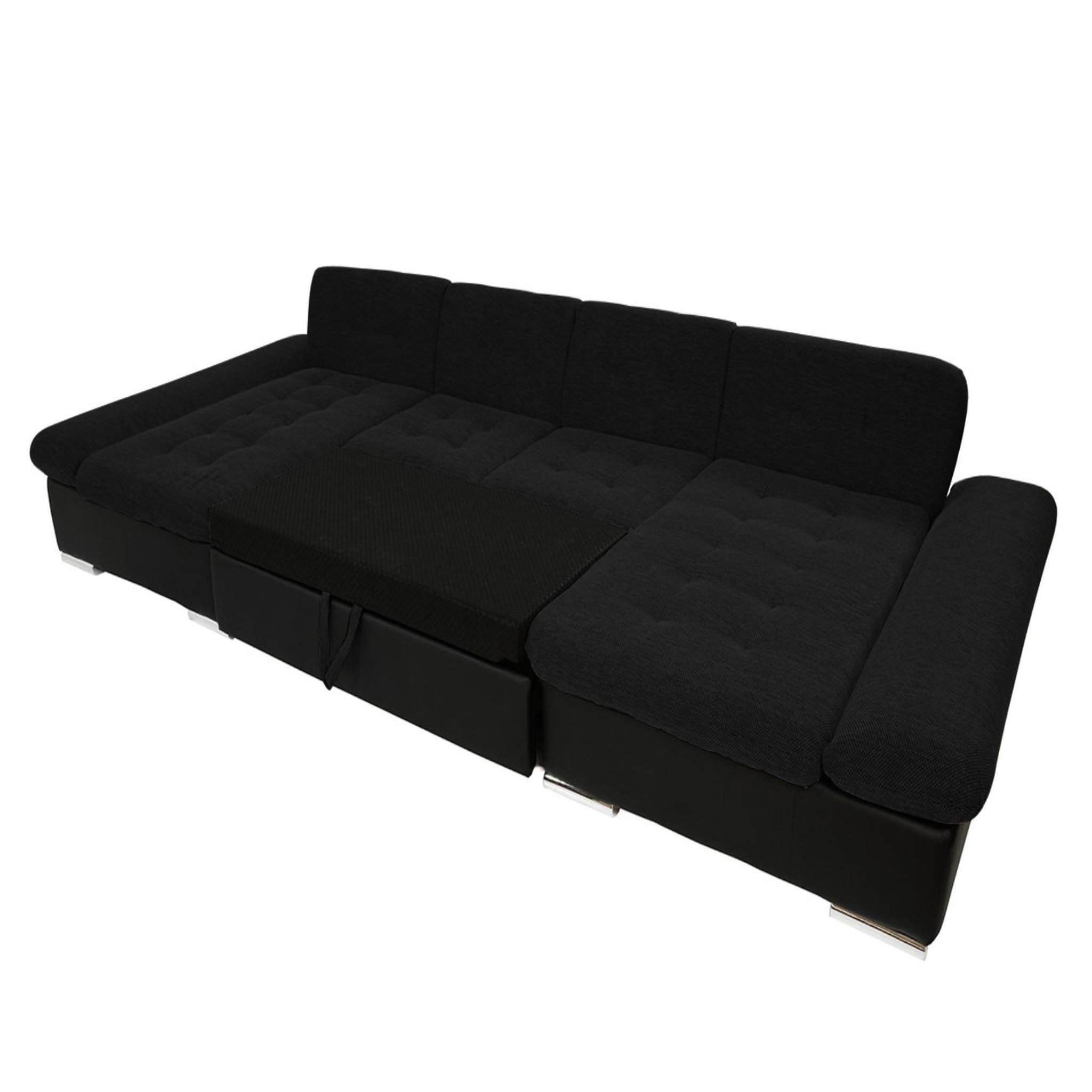 Voir la diapositive 2 : BEST MOBILIER Ulys - canapé panoramique u - convertible avec coffres - 7 places - style contemporain