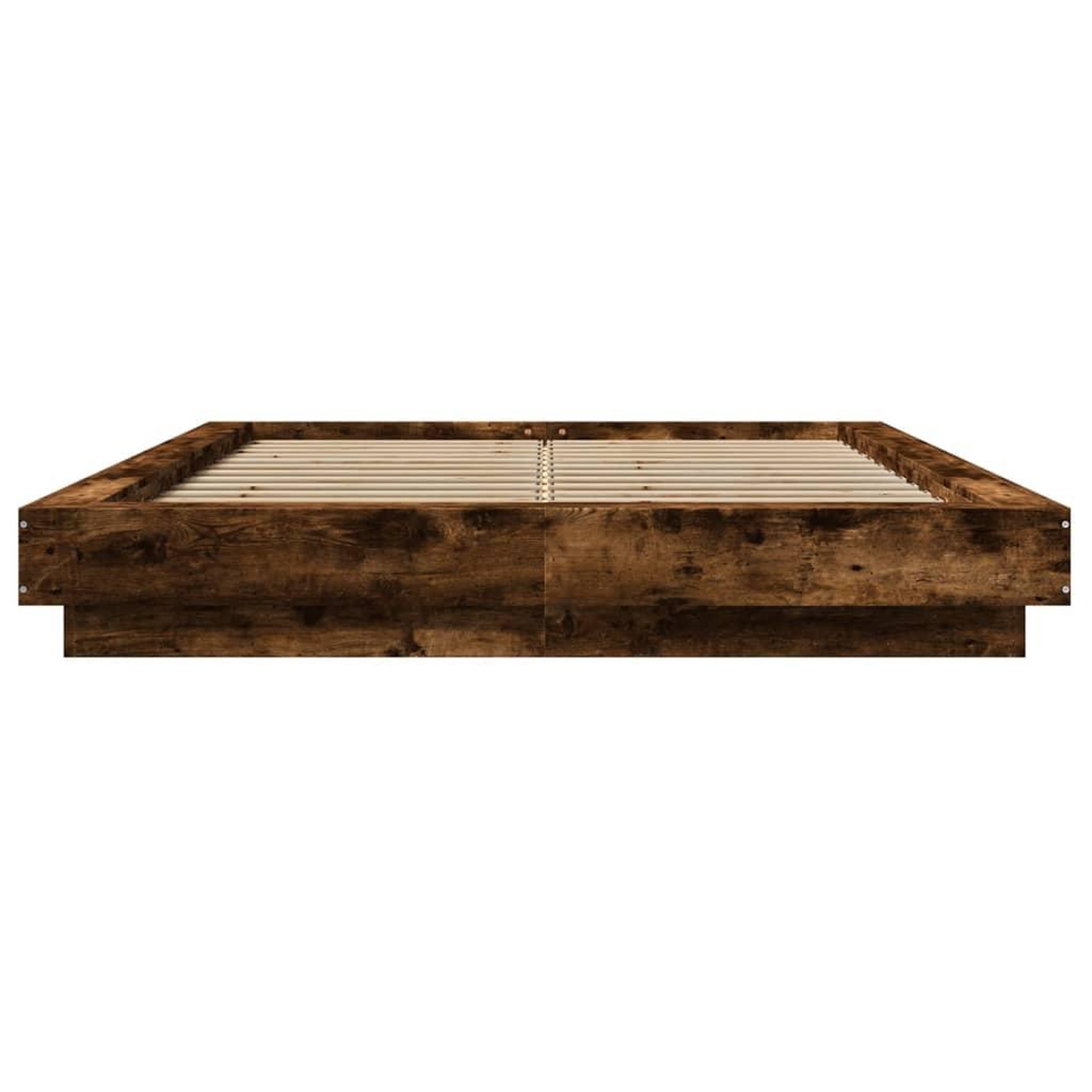 Voir la diapositive 5 : VIDAXL Cadre de lit et lumieres LED sans matelas chene fume 120x190cm