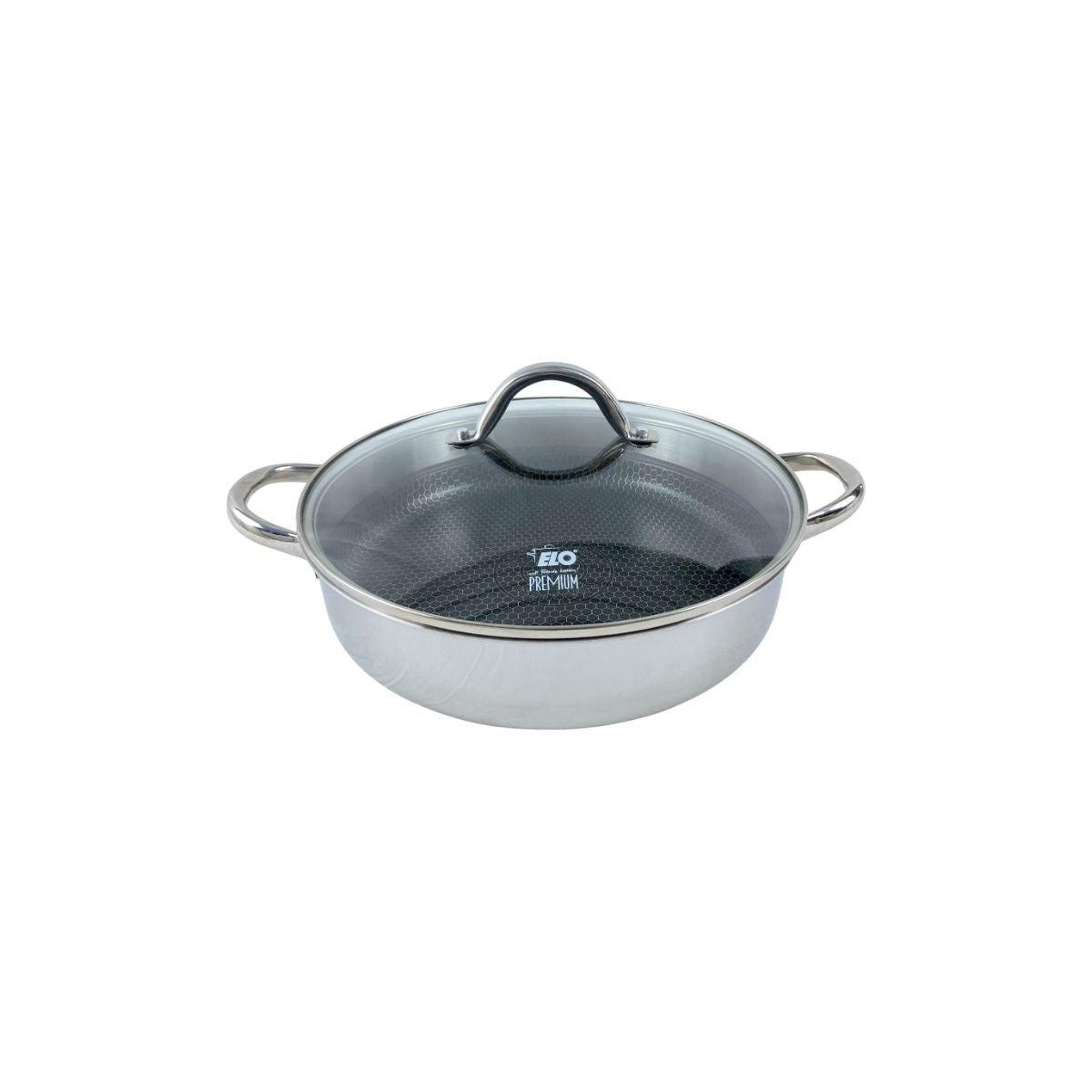 ELO Sautoir 28 cm en inox 18/10 avec couvercle elo relief evolution