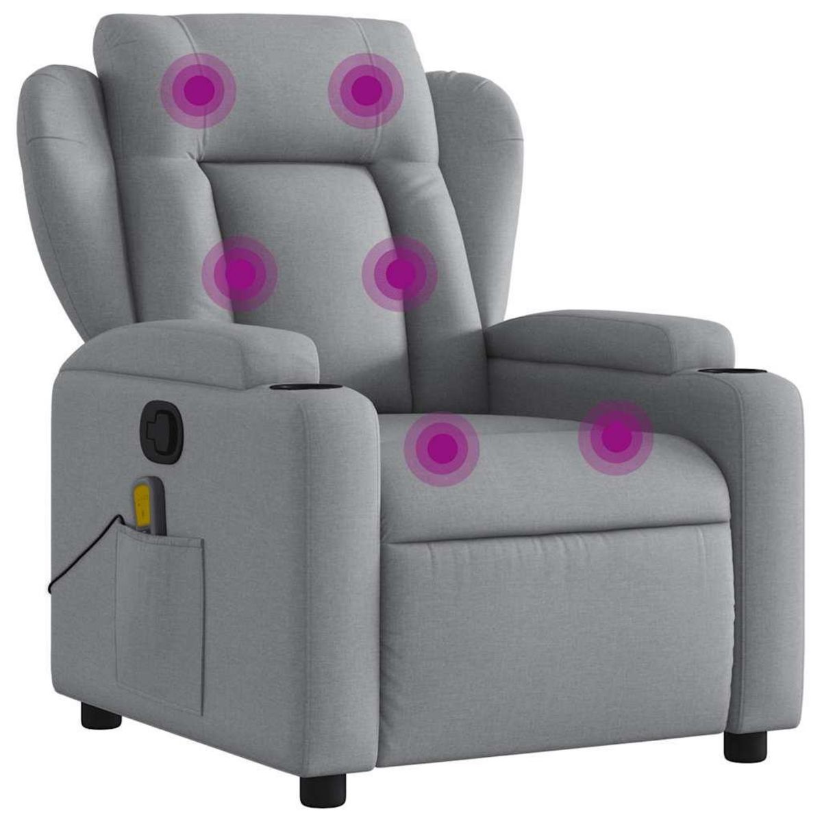 VIDAXL Fauteuil de massage inclinable Gris clair Tissu