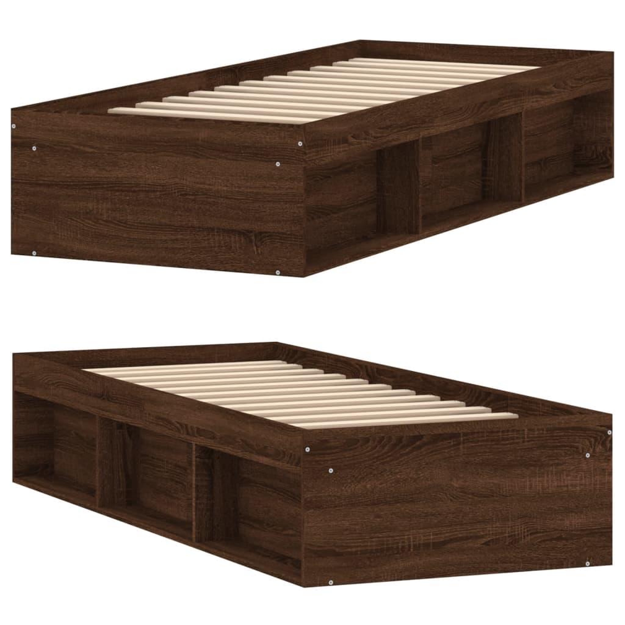 Voir la diapositive 4 : VIDAXL Cadre de lit sans matelas chene marron 75x190 cm