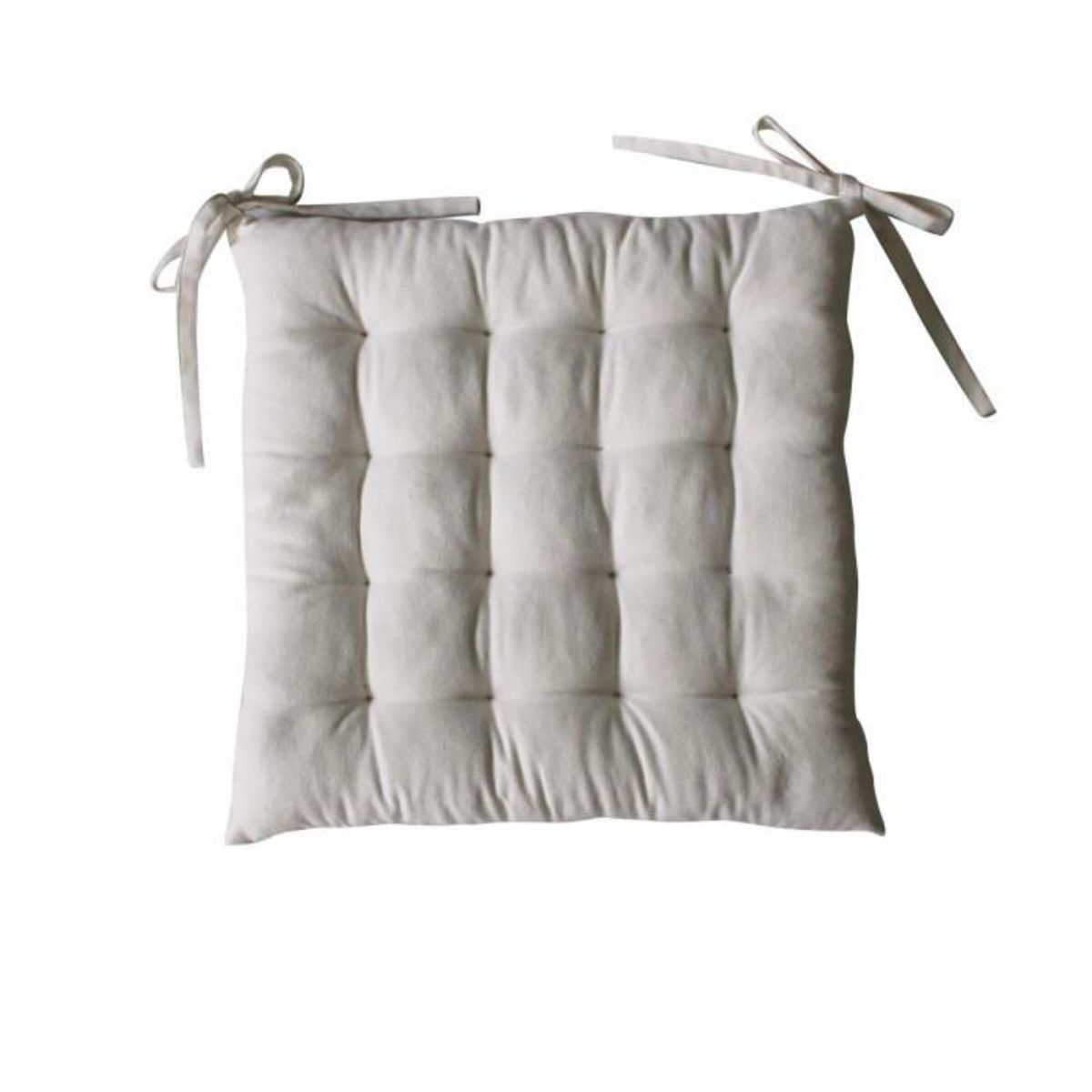 Paris Prix Galette de Chaise Piquée  Dune  38x38cm Écru