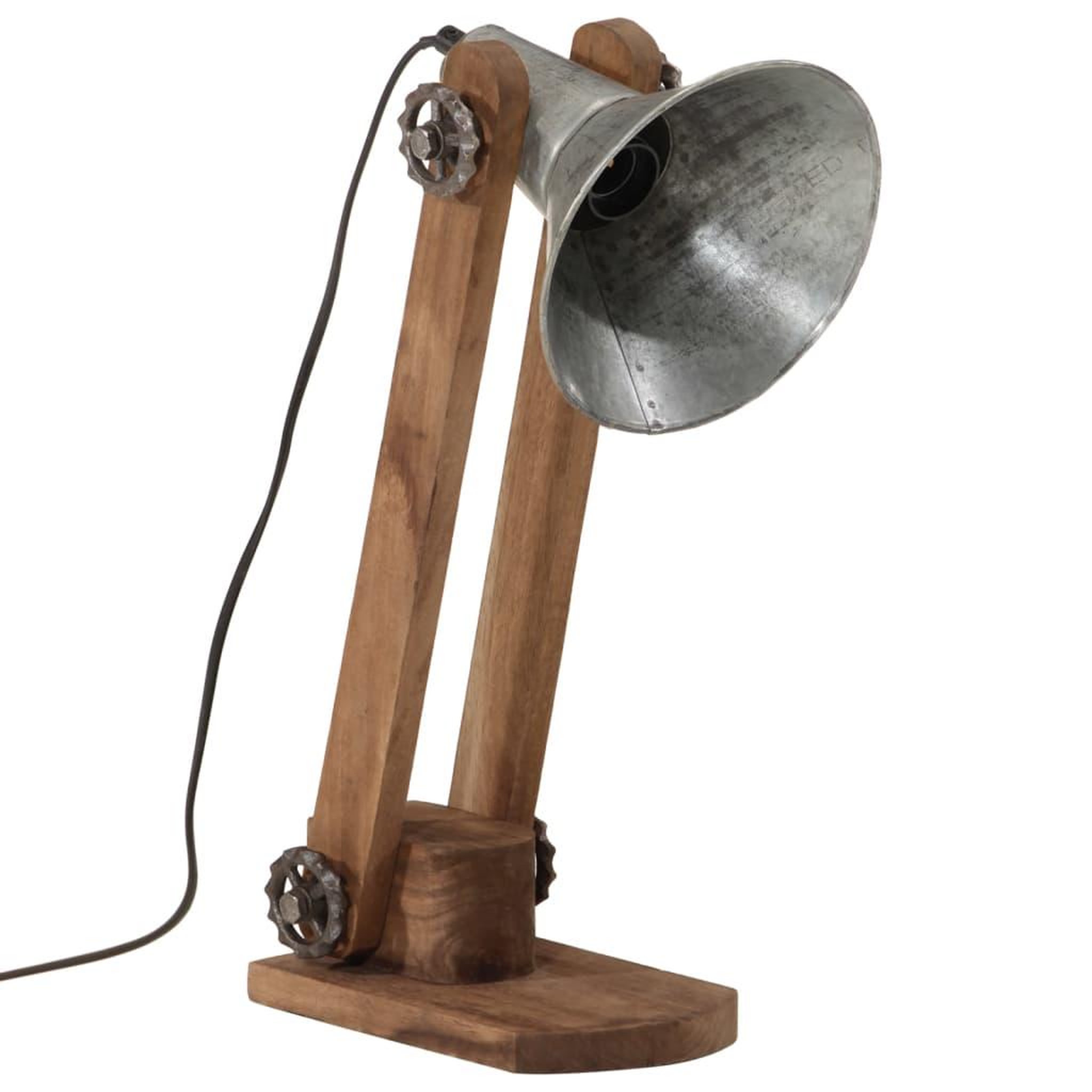 Voir la diapositive 2 : VIDAXL Lampe de bureau 25 W argent vintage 23x13x52 cm E27
