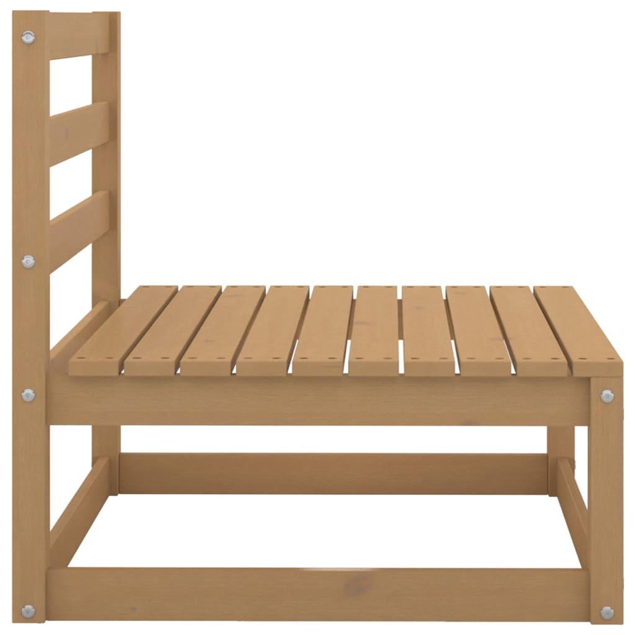Voir la diapositive 3 : VIDAXL Canape central de jardin marron miel bois de pin massif