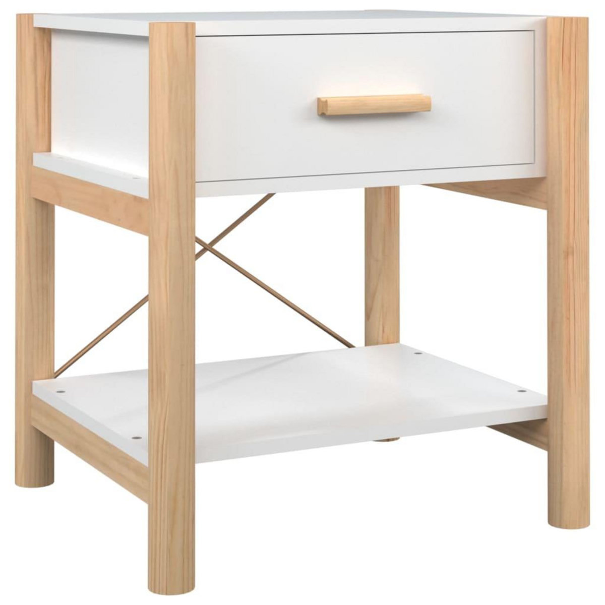 VIDAXL Tables de chevet 2 pcs Blanc 42x38x45 cm Bois d'ingenierie