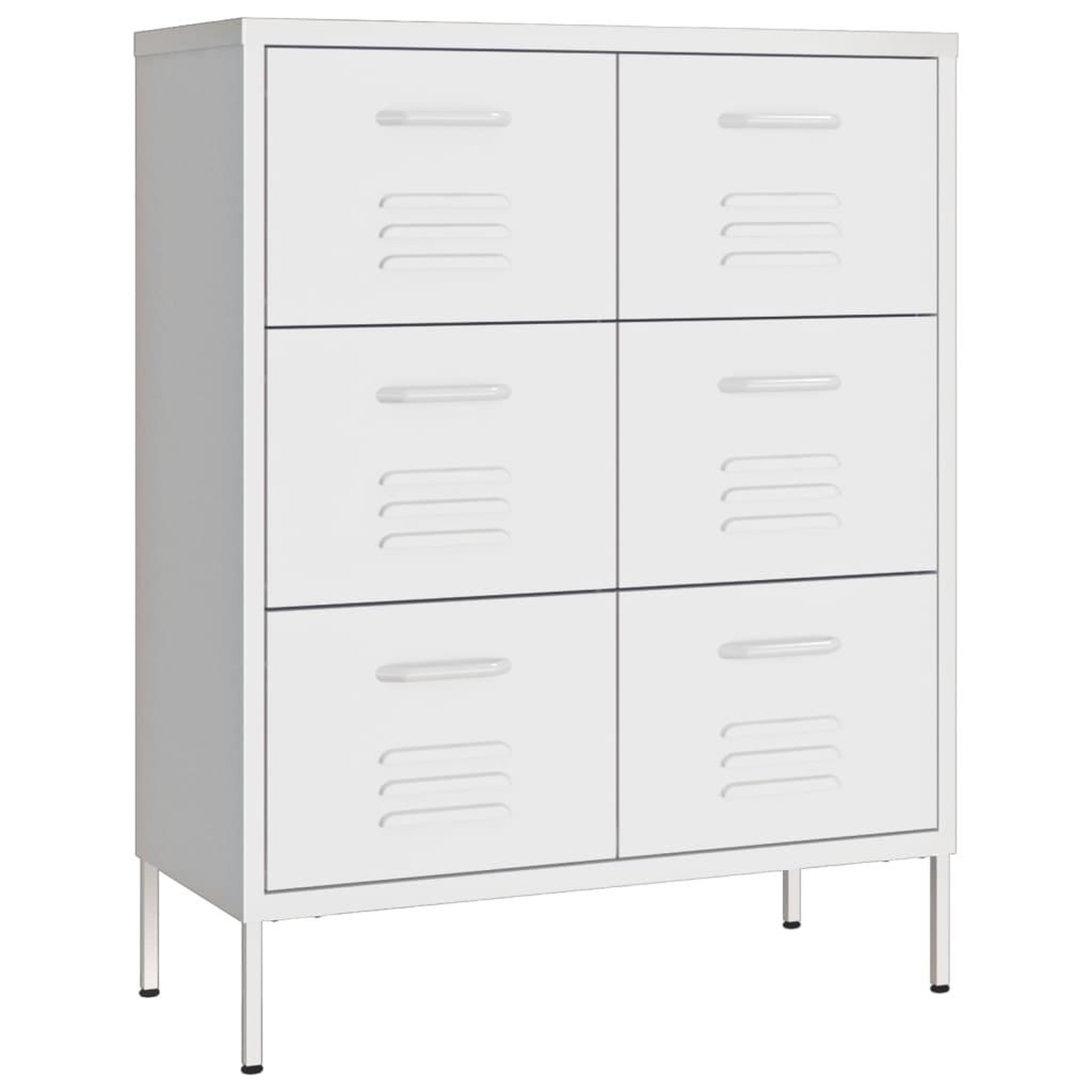 Voir la diapositive 2 : VIDAXL Armoire a tiroirs Blanc 80x35x101,5 cm Acier