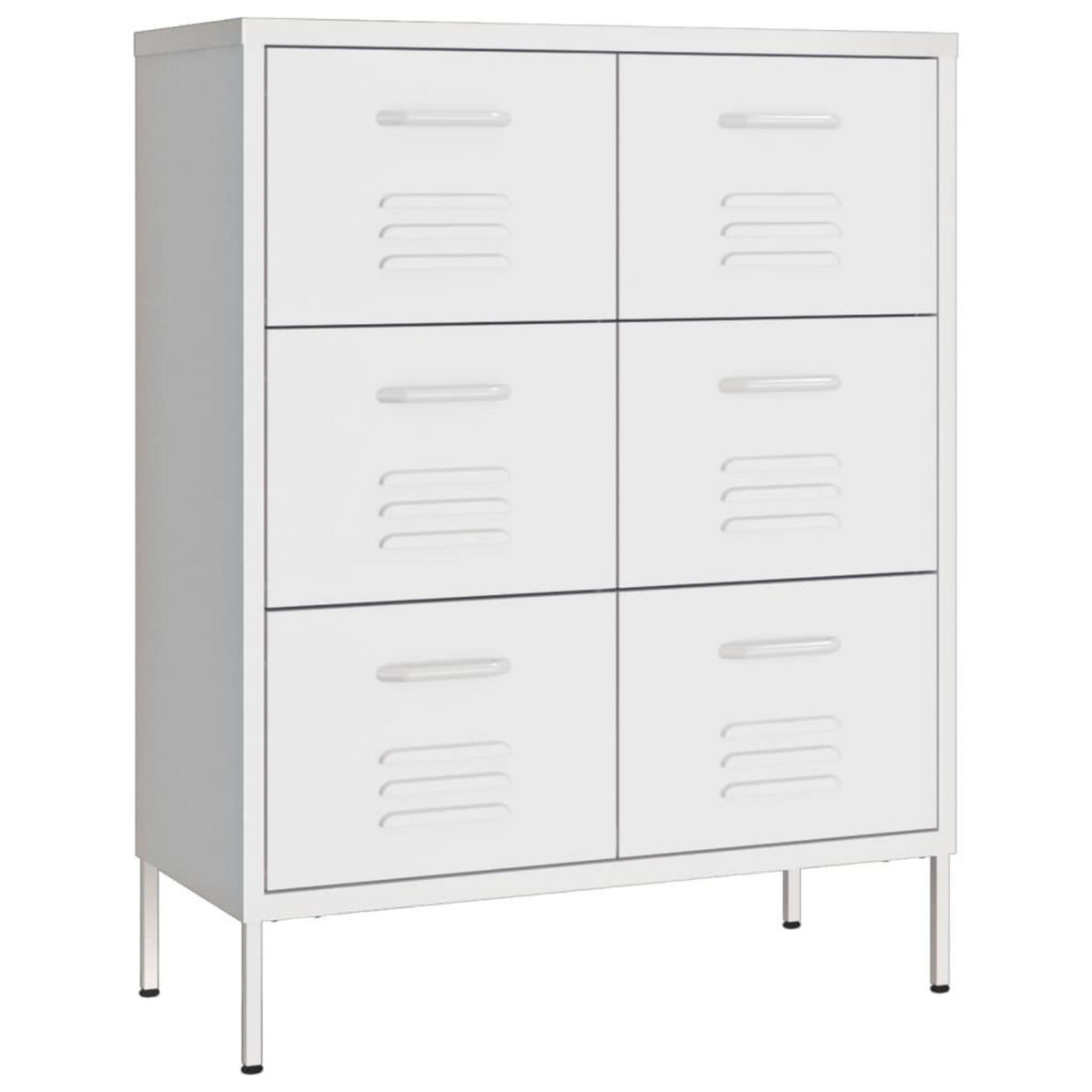 VIDAXL Armoire a tiroirs Blanc 80x35x101,5 cm Acier