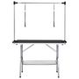 Voir la diapositive 3 : VIDAXL Table de toilettage reglable de chiens avec 2 boucles et panier