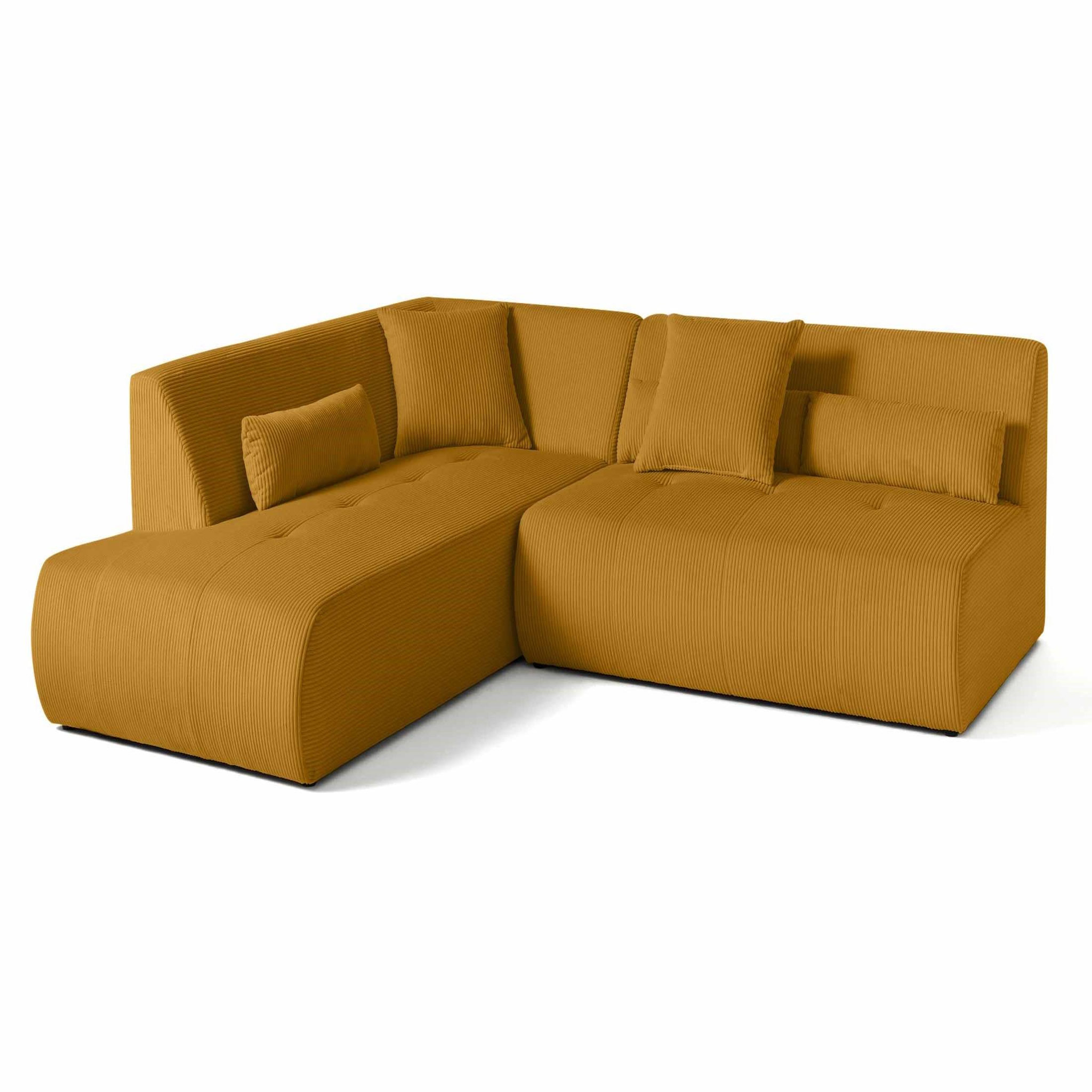 Voir la diapositive 2 : LISA DESIGN Onyx - canapé modulable d'angle gauche - 5 places - en velours côtelé