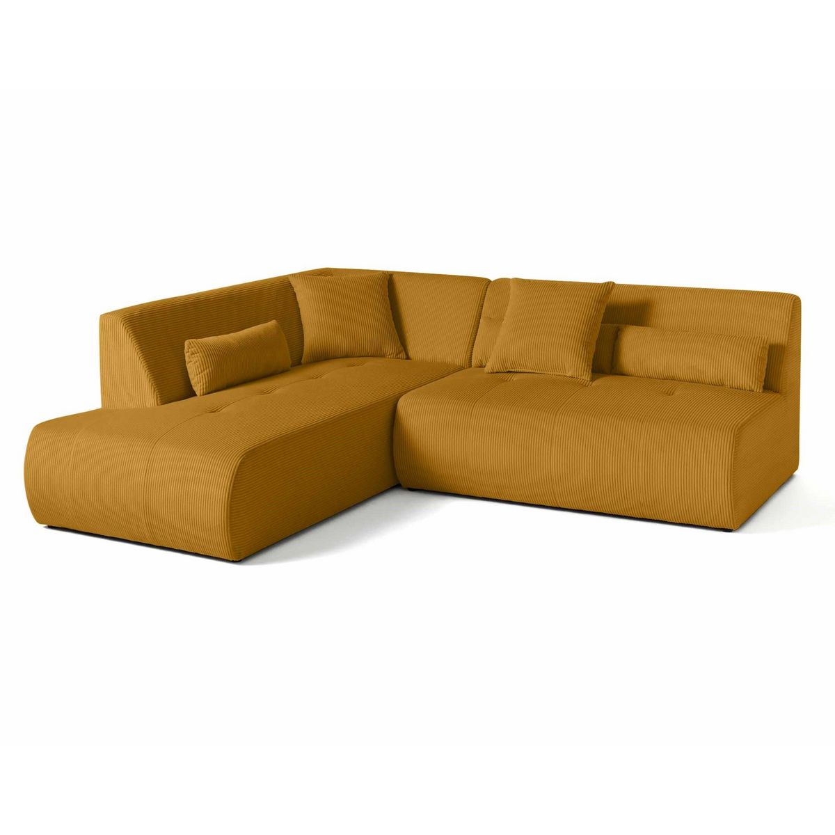 LISA DESIGN Onyx - canapé modulable d'angle gauche - 5 places - en velours côtelé