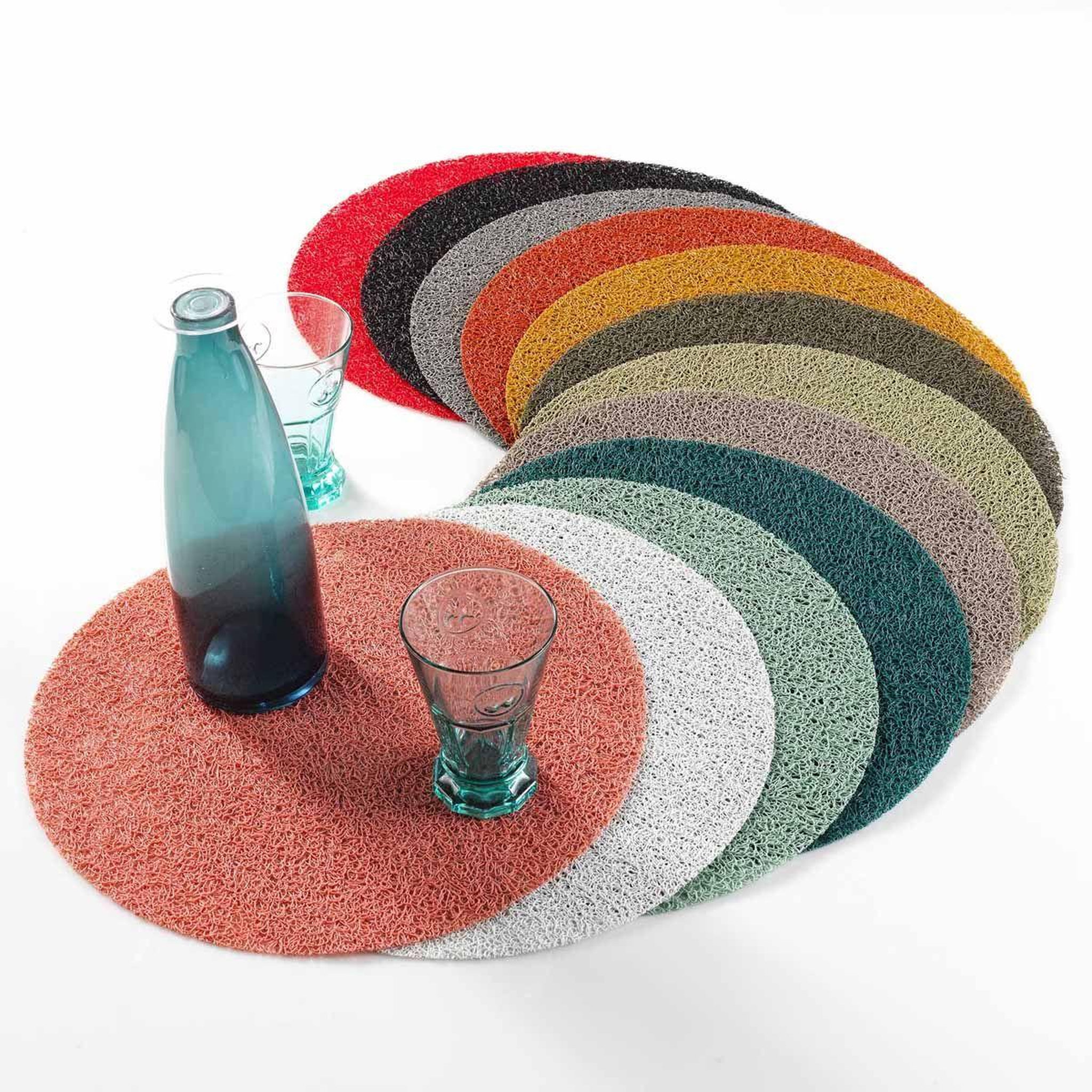 Voir la diapositive 3 : Douceur d'Intérieur Set de table rond  tortilla  38cm vert clair