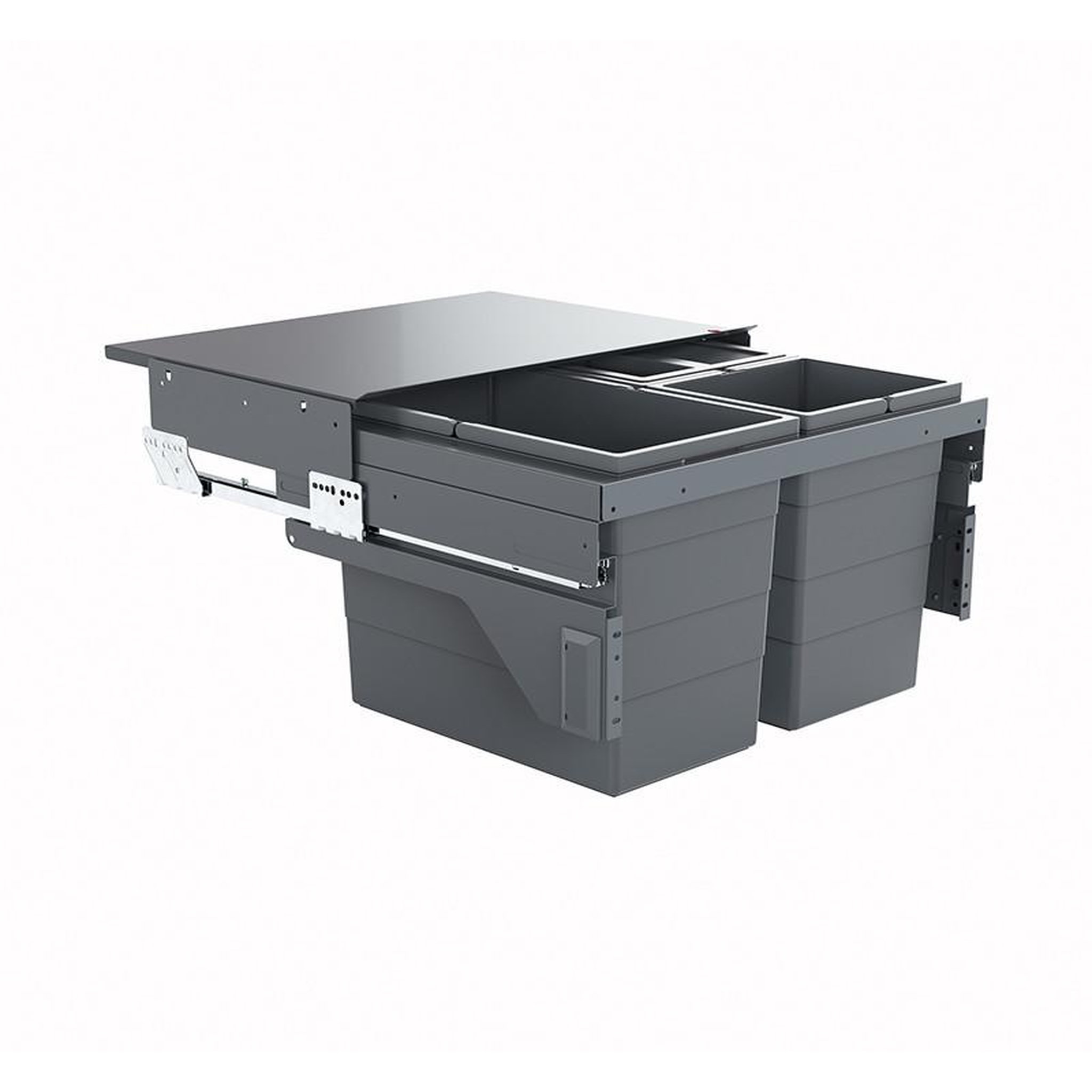 HAILO Poubelle de cuisine tri sélectif 3 bacs encastrable 54l (28+13+13) hailo as cargo