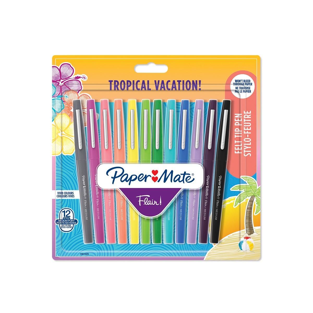STABILO  Lot de 12 stylos feutres d'écriture Flair Original Tropical