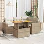 Voir la diapositive 1 : VIDAXL Salon de jardin avec coussins 5 pcs beige resine tressee
