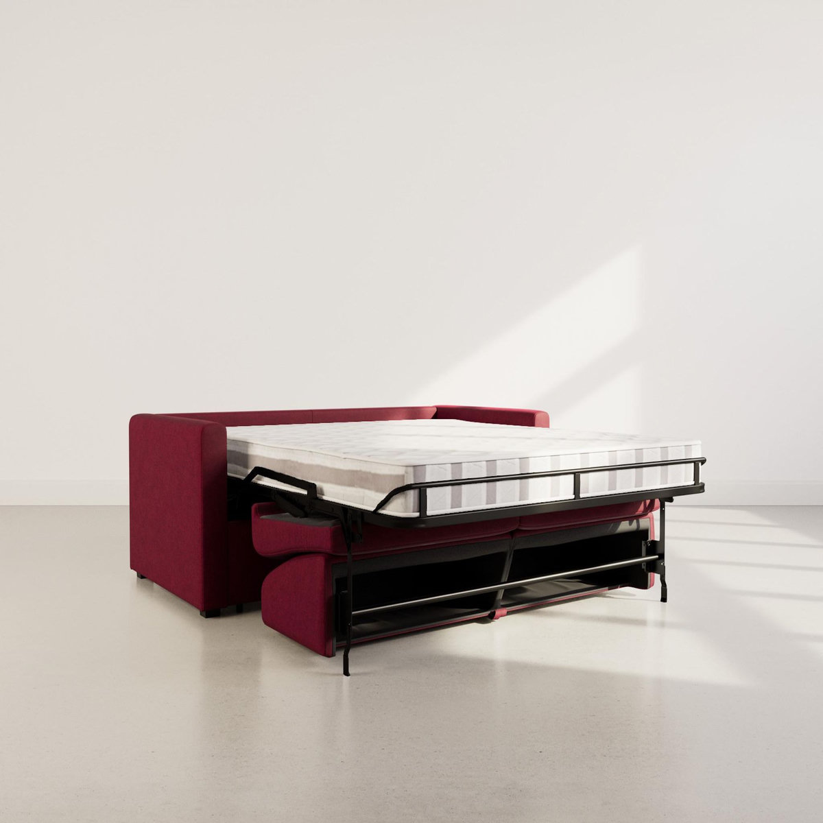 BEST MOBILIER Julia - canapé 3 places convertible express couchage quotidien 140 cm matelas 14 cm en tissu