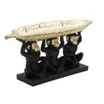 Paris Prix Vide-Poche Statuette  3 Singes  43cm Noir & Or