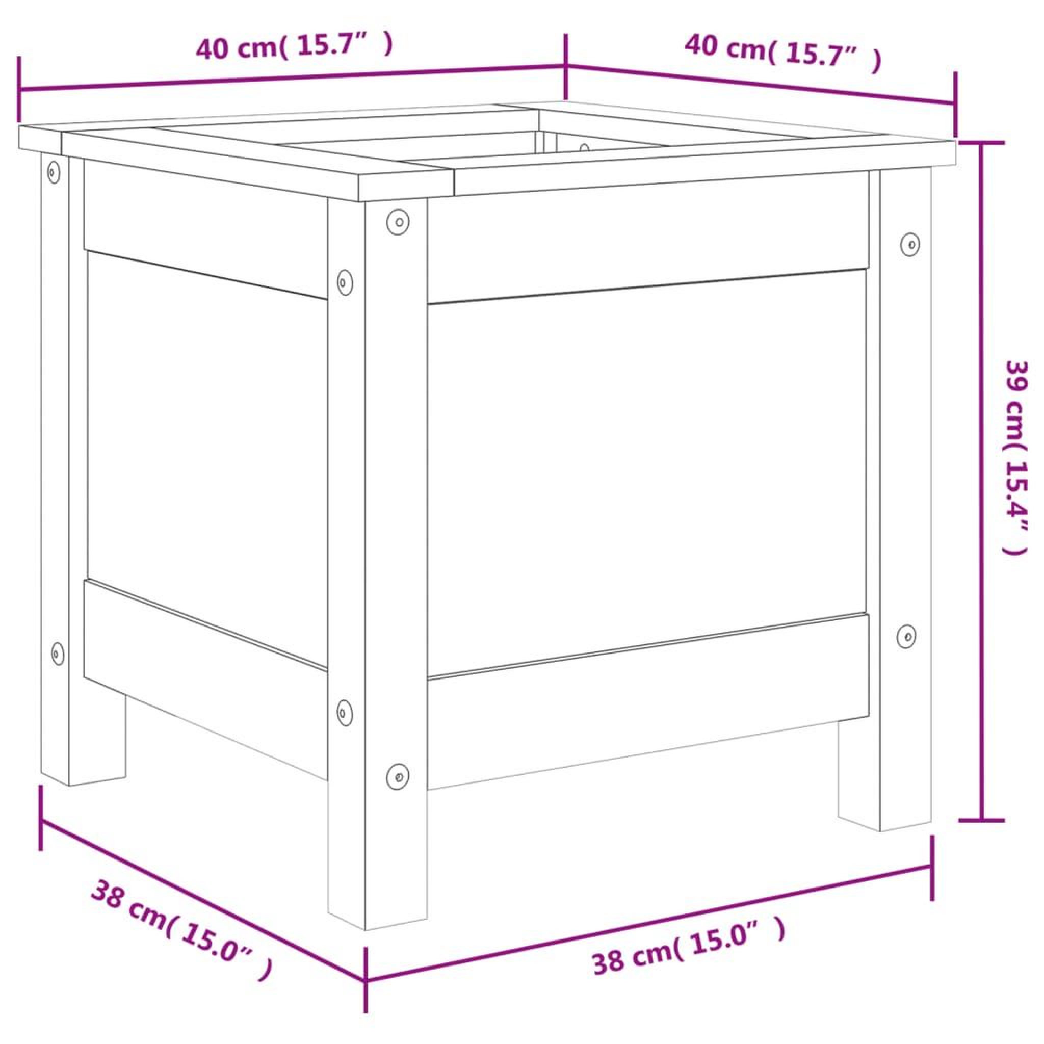 Voir la diapositive 6 : VIDAXL Jardiniere 40x40x39 cm bois massif douglas