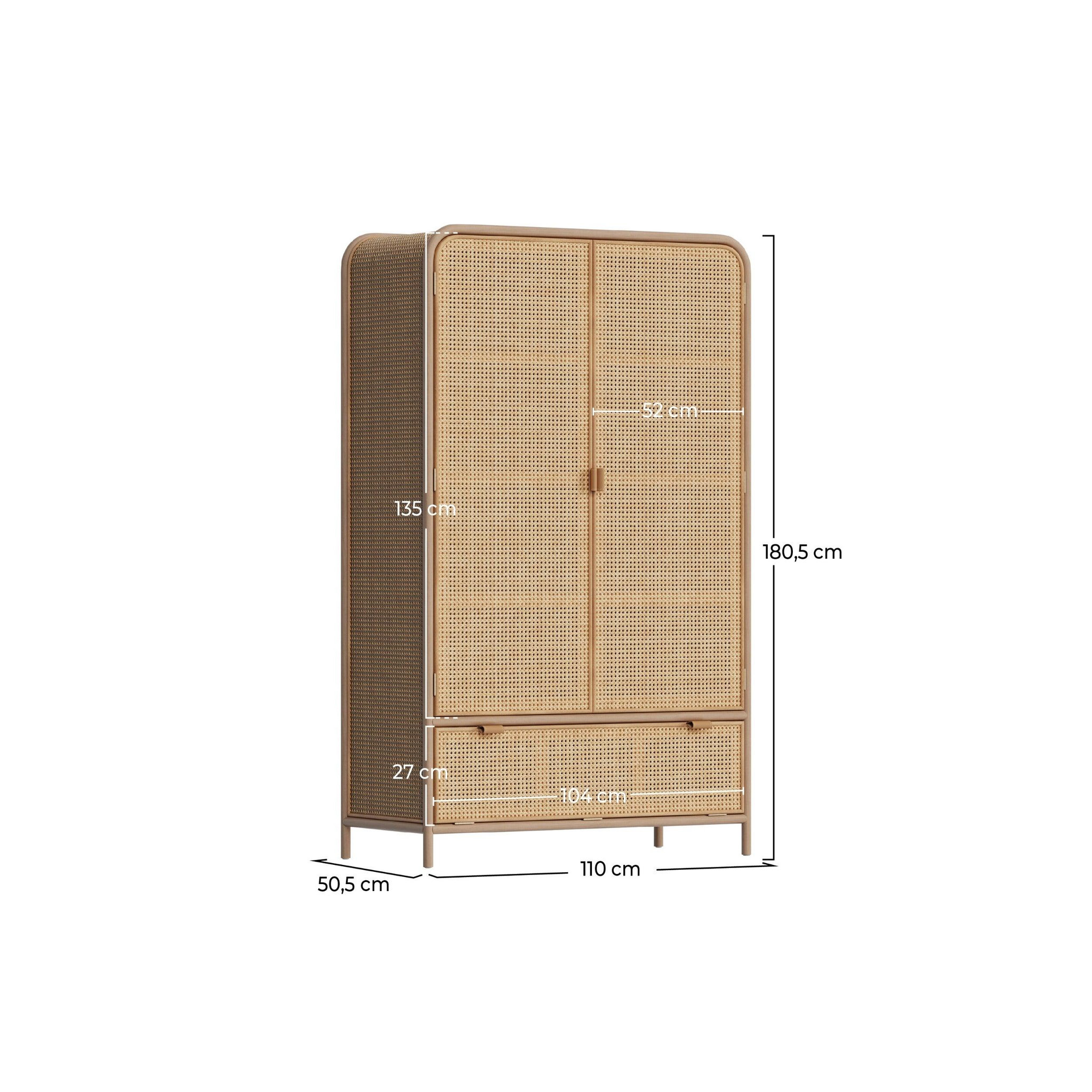 Voir la diapositive 4 : MAISON PAVANE Armoire en bois massif de pin et de teck-alata