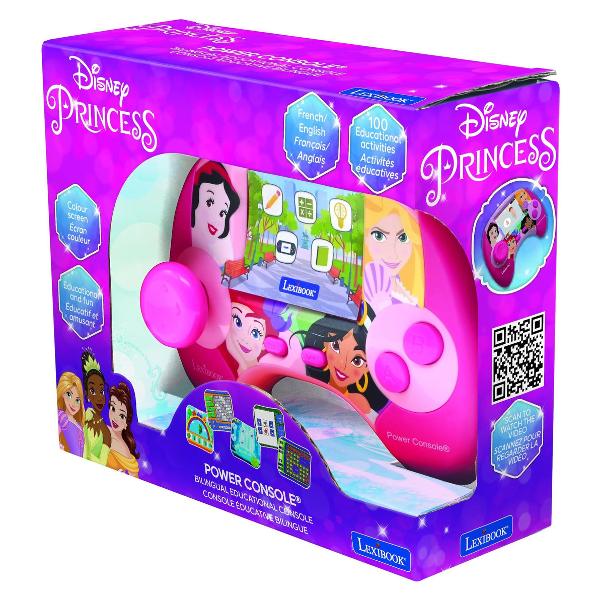 Lexibook Power Console Disney Princesse de jeux éducative bilinque en français et anglais