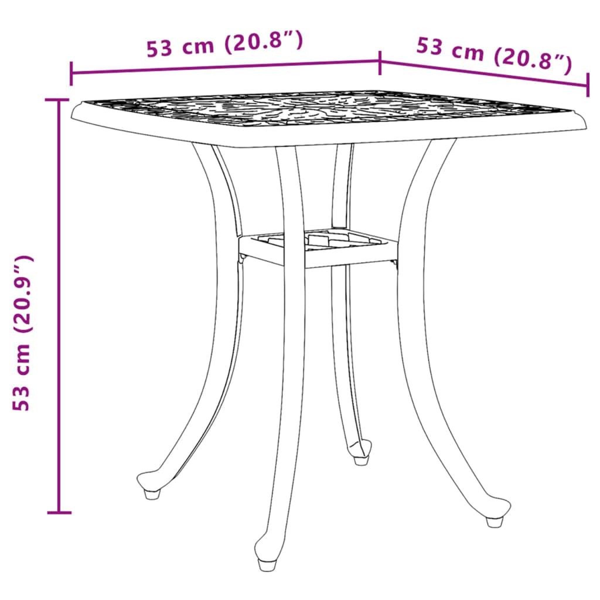 Voir la diapositive 6 : VIDAXL Table de jardin noir 53x53x53 cm aluminium coule