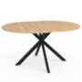 Voir la diapositive 4 : ID MARKET Table à manger extensible ronde ALIX 4-8 personnes pied araignée bois et noir 110-150 cm