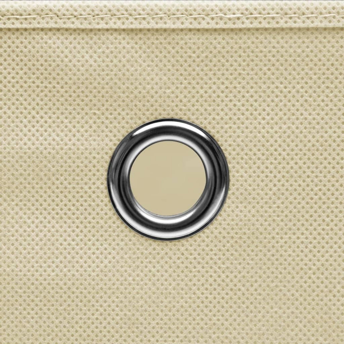 VIDAXL Boîtes de rangement a couvercles 10 pcs Creme 32x32x32 cm Tissu