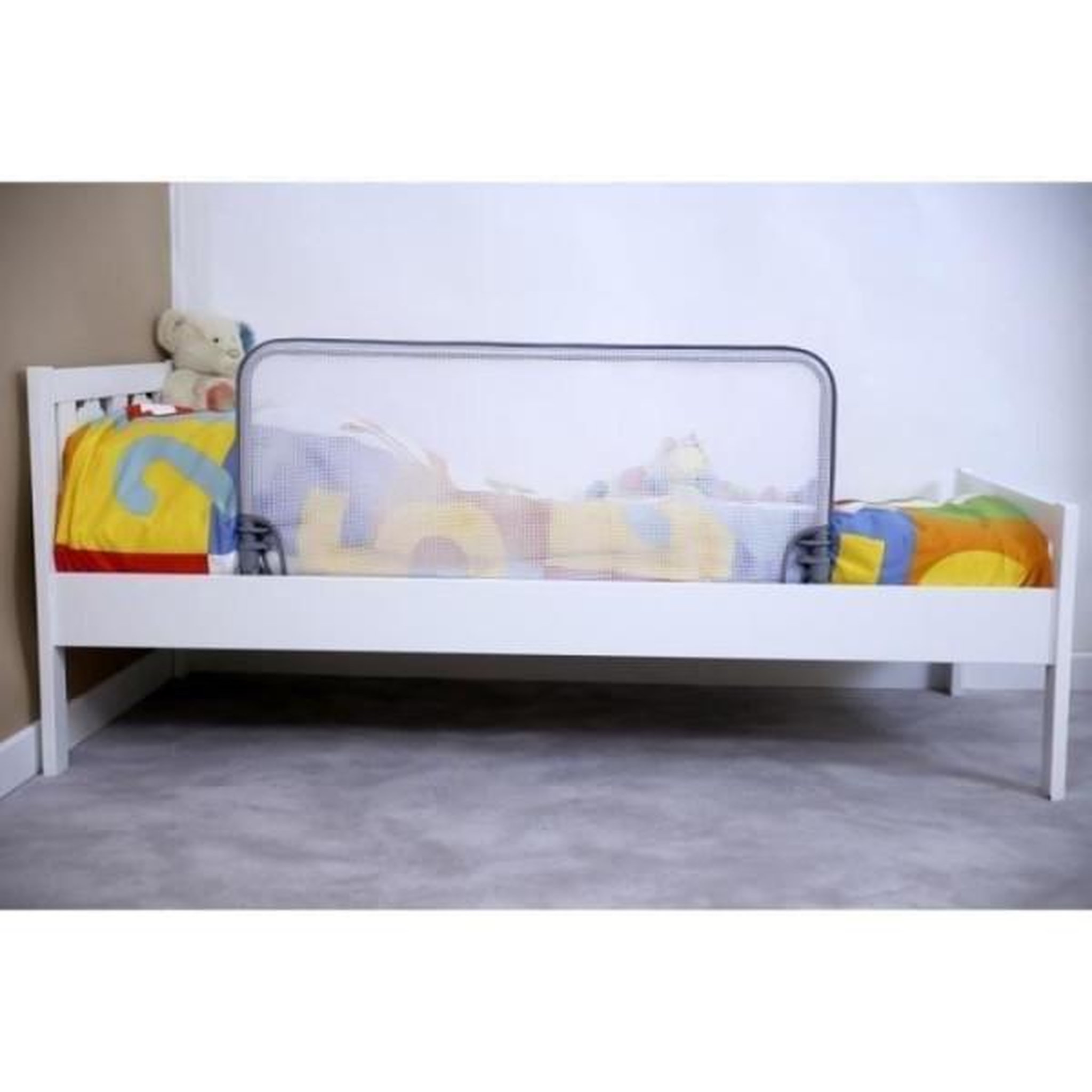 Voir la diapositive 2 : SAFETY 1ST Barriere de lit de sécurité safety 1st - 90 cm - blanc - rabat facile - verrouillage automatique