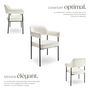 Voir la diapositive 3 : tectake Fauteuil rembourré Tissu blanc cassé/noir Lot de 4