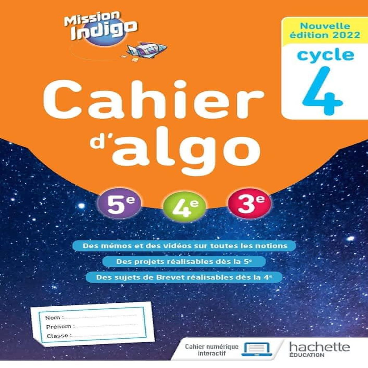 CAHIER D'ALGO 5E, 4E, 3E CYCLE 4. EDITION 2022, Barnet Christophe