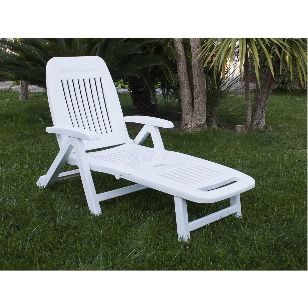 ARETA Lot de 2 bains de soleil - Résine - Blanc - FIORELLO