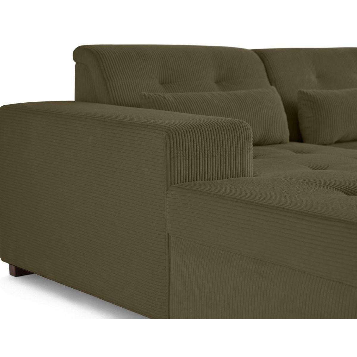 LISA DESIGN Vermont - canapé d'angle gauche - 4 places - convertible avec coffre - en velours côtelé