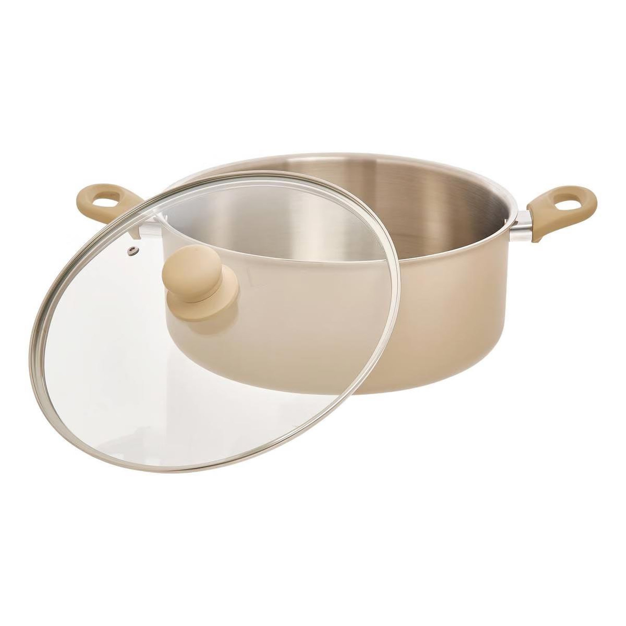 Voir la diapositive 2 : FIVE Faitout en inox  solstice  28cm beige