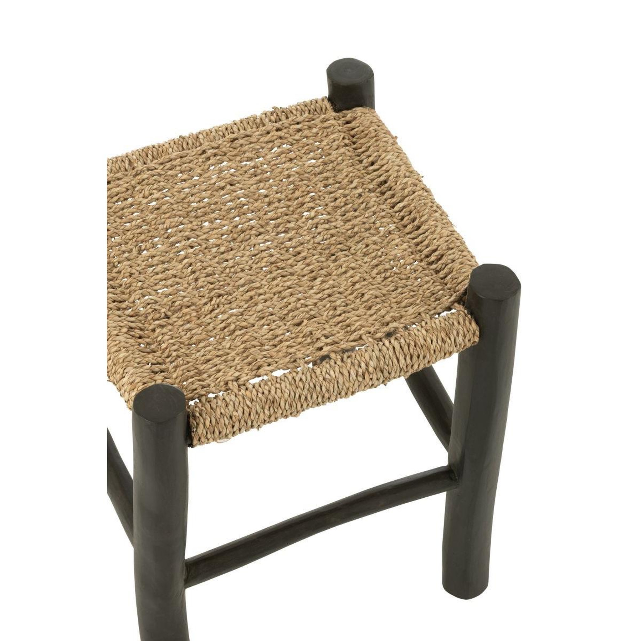 Voir la diapositive 3 : J-LINE Tabouret en teck  weldon  45cm naturel & noir