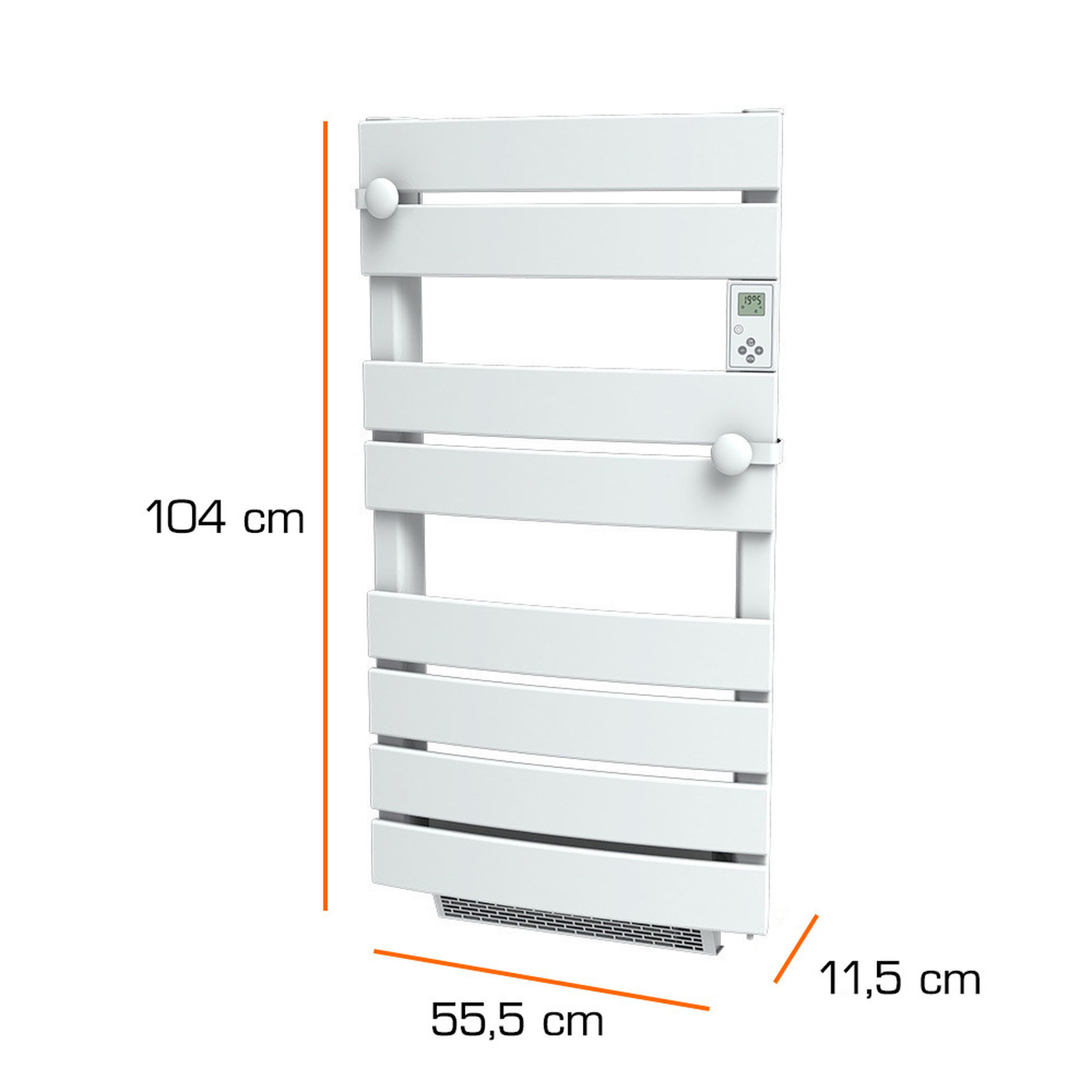 Voir la diapositive 5 : CARRERA Sèche-serviettes électrique lames plates 750W avec soufflerie 1000W - sans fluide