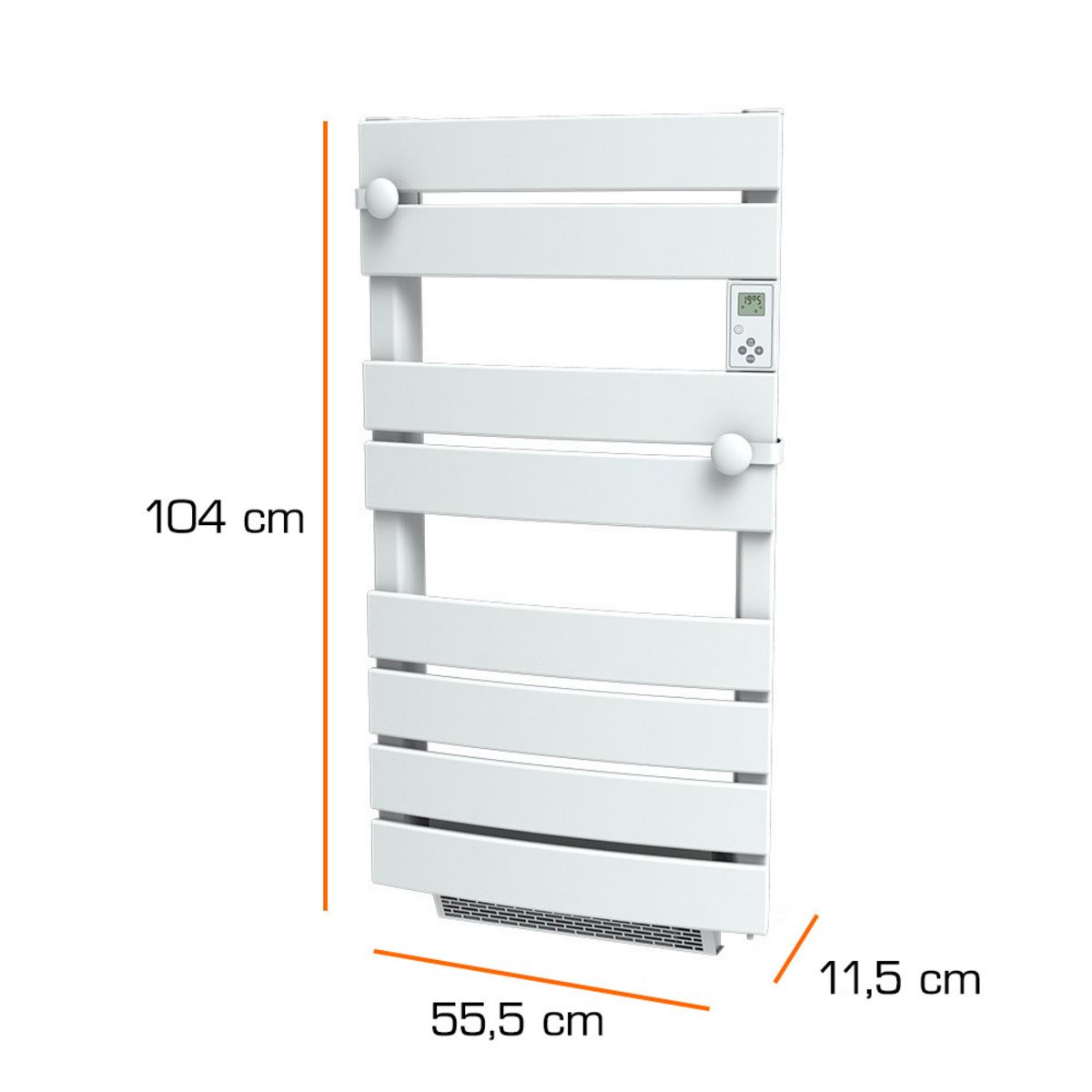 CARRERA Sèche-serviettes électrique lames plates 750W avec soufflerie 1000W - sans fluide