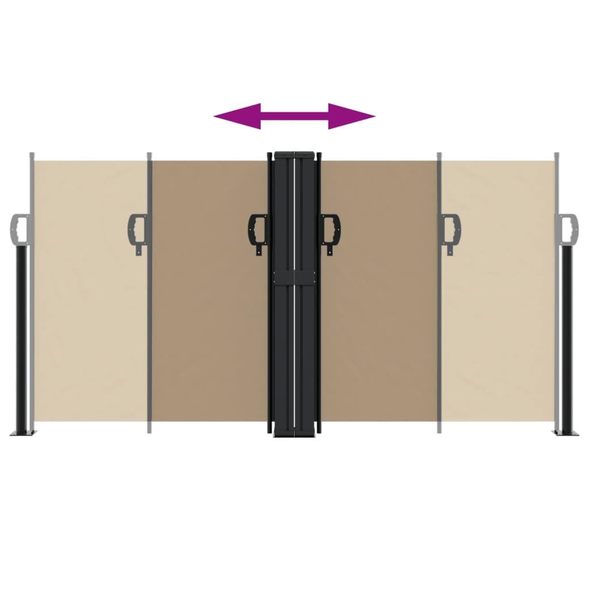 Voir la diapositive 5 : VIDAXL Auvent lateral retractable taupe 120x1200 cm