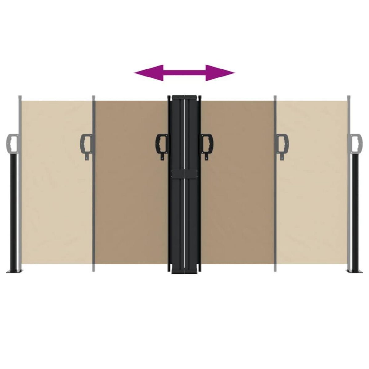 VIDAXL Auvent lateral retractable taupe 120x1200 cm