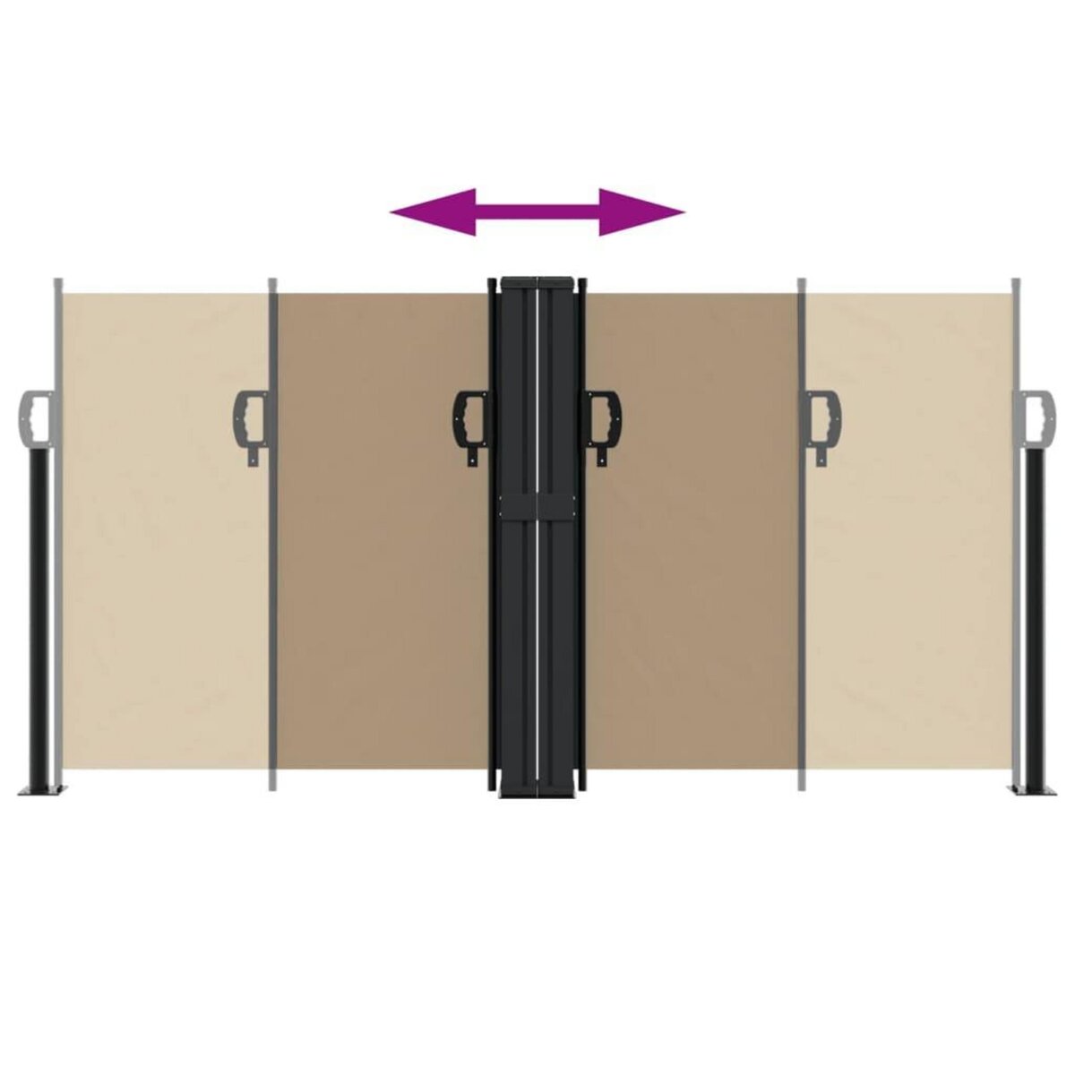 VIDAXL Auvent lateral retractable taupe 120x1200 cm