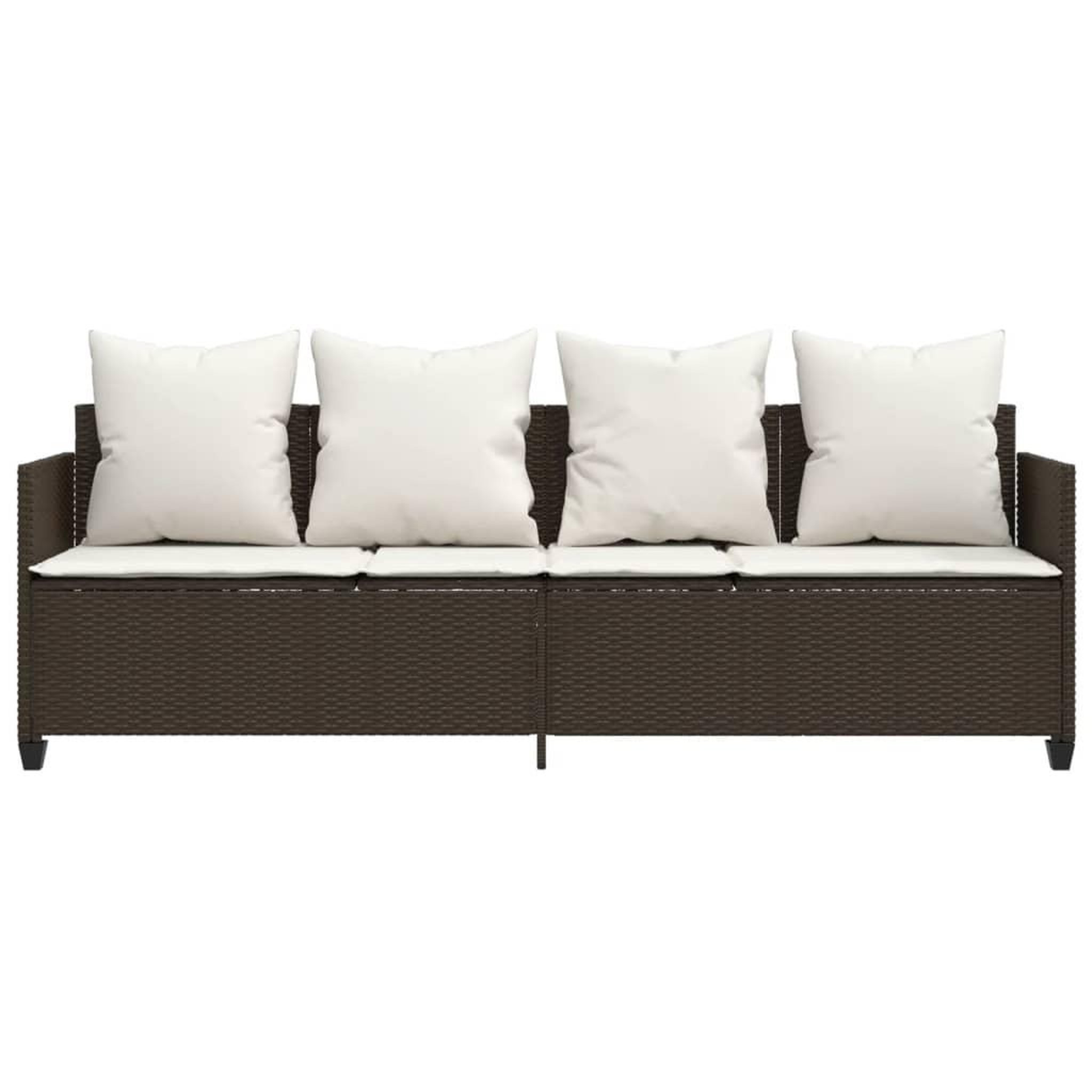 Voir la diapositive 5 : VIDAXL Chaise longue avec coussins marron resine tressee