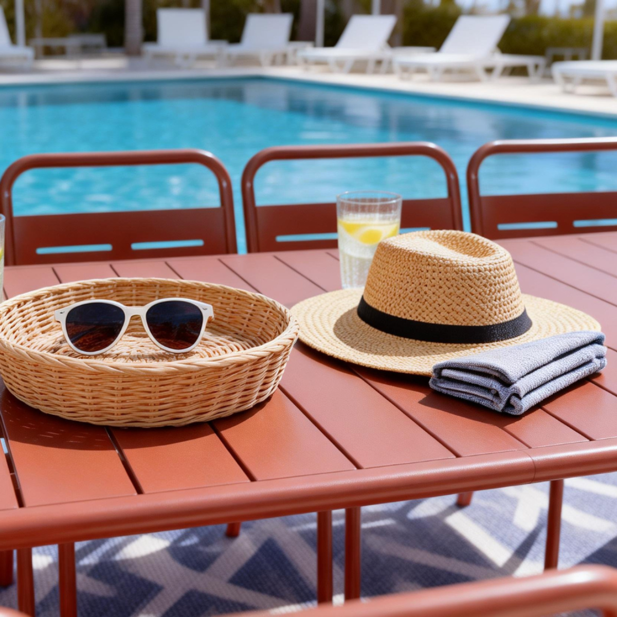 CONCEPT USINE Table de jardin 10-12 places 234cm terracotta BERGAME