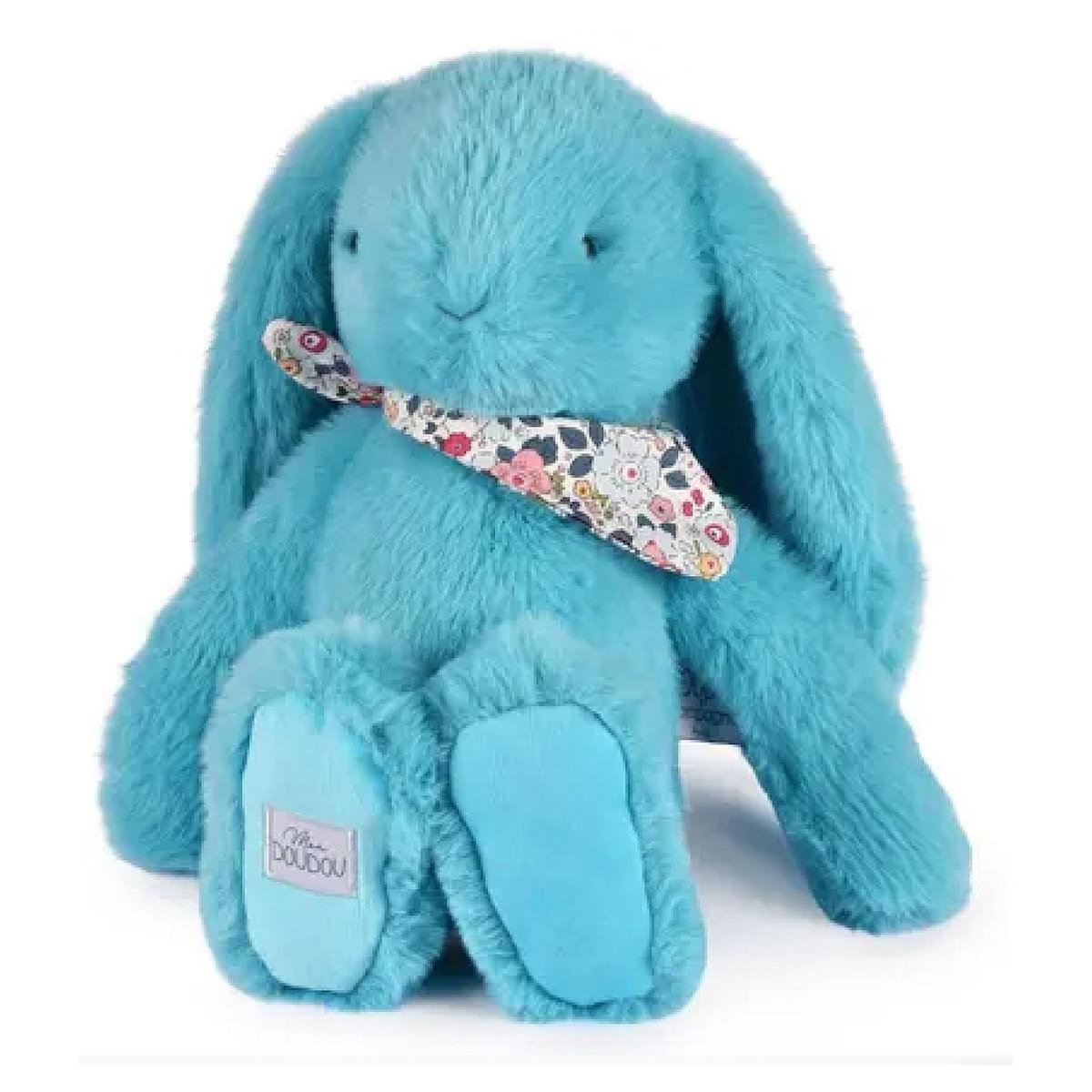DOUDOU ET COMPAGNIE Lapin Fleurette - Turquoise 35cm