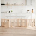 VIDAXL Barriere pour chiens avec porte 4 panneaux bois de peuplier