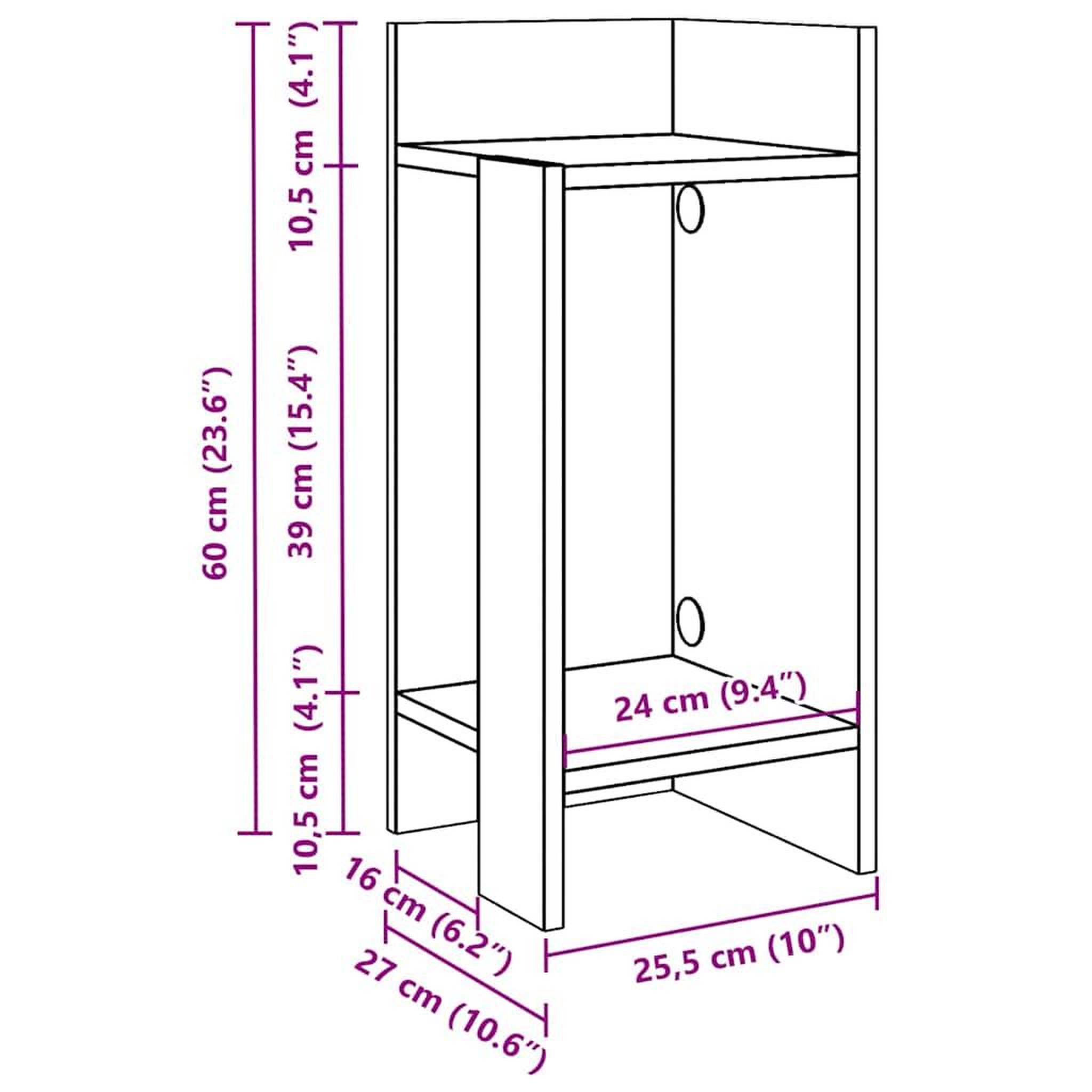 Voir la diapositive 6 : VIDAXL Tables d'appoint 2 pcs avec etagere gris beton 25,5x27x60 cm