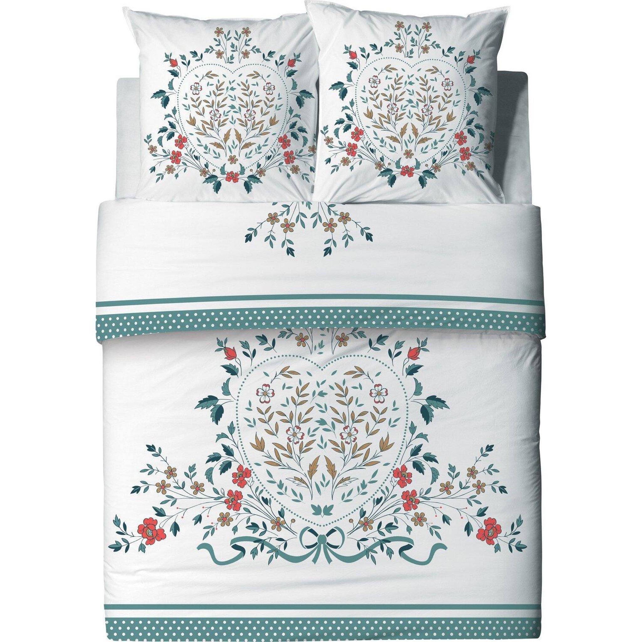 Voir la diapositive 3 : Les Ateliers du Linge Parure housse de couette 100% coton 47 fils/cm2 -capucine