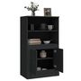 Voir la diapositive 5 : VIDAXL Buffet haut noir 60x35,5x103,5 cm bois d'ingenierie