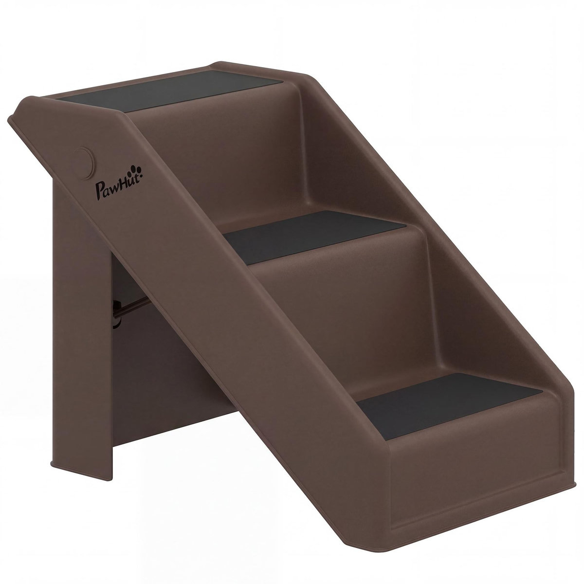 PAWHUT Escalier pour chien pliable - 3 marches antidérapantes - max. 10Kg - PP noir chocolat