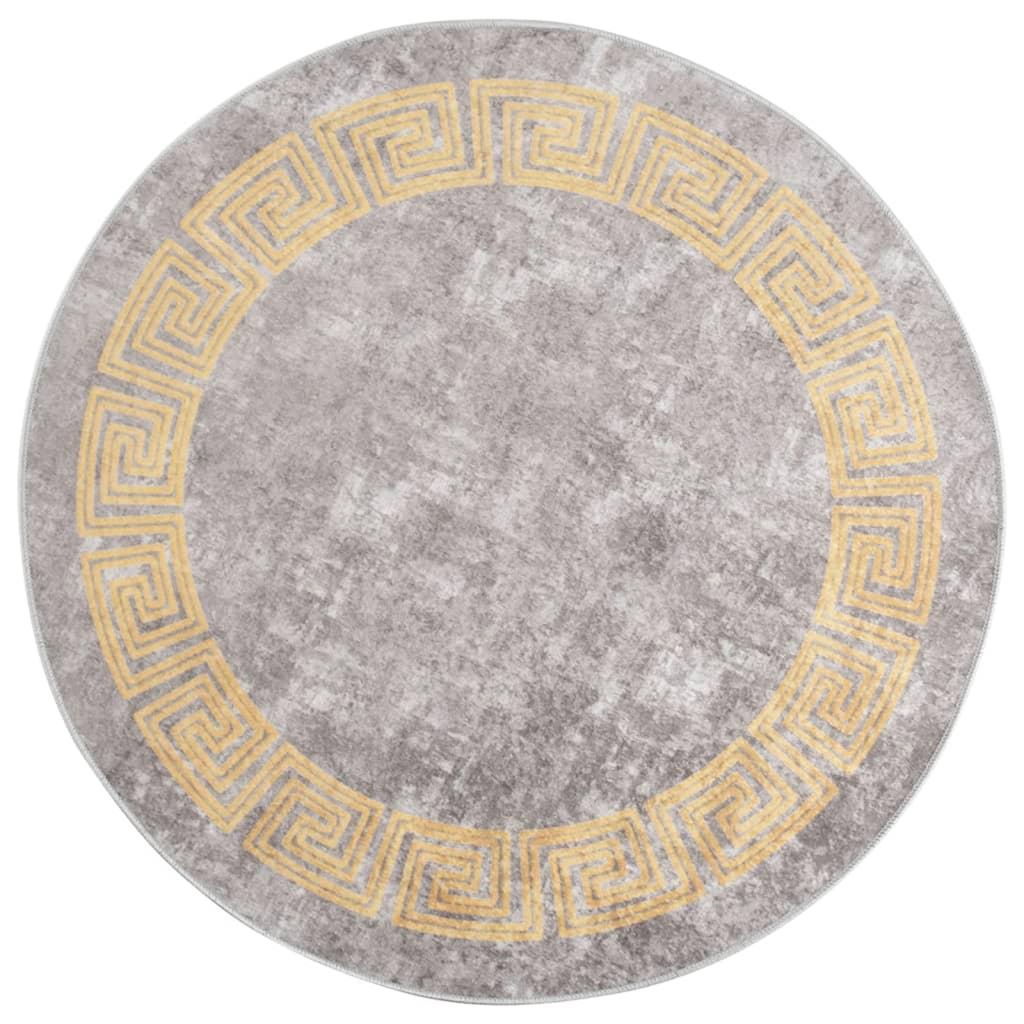 VIDAXL Tapis lavable antiderapant φ120 cm gris